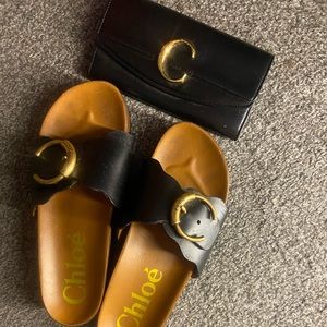Authentic Chloe sandal and wallet like new, sandal size 10.5 very comfortable…